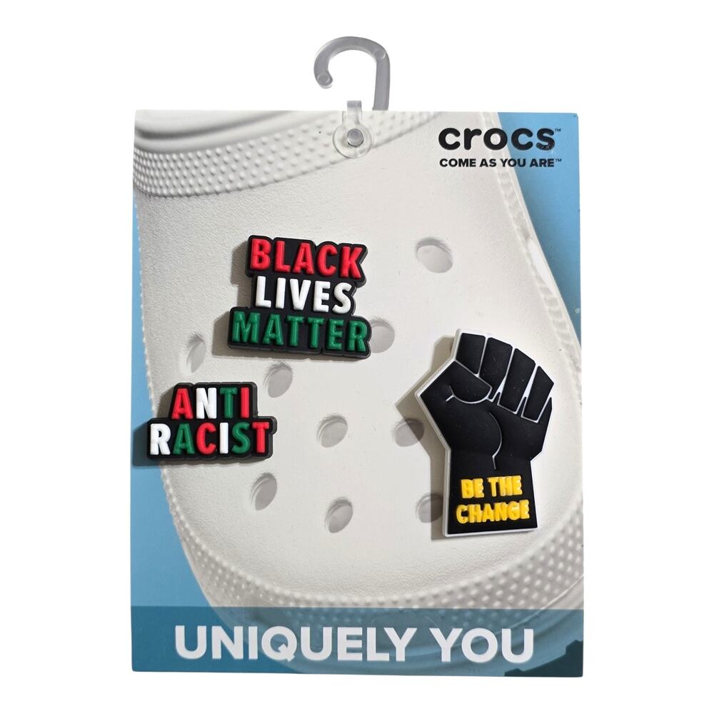 Crocs Jibbitz Black Lives Matter 3 Pack Shoe Charms Social Justice Activists New